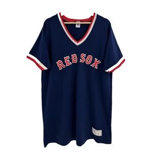 Vintage Boston Red Sox Jersey Russell Athletic USA Made Navy V-Neck XL